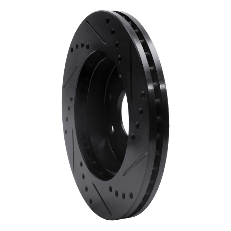 Chevrolet Optra Brake Rotor (1) - Front Left - R1 Concepts - Drilled & Slotted - Black - `04-`10